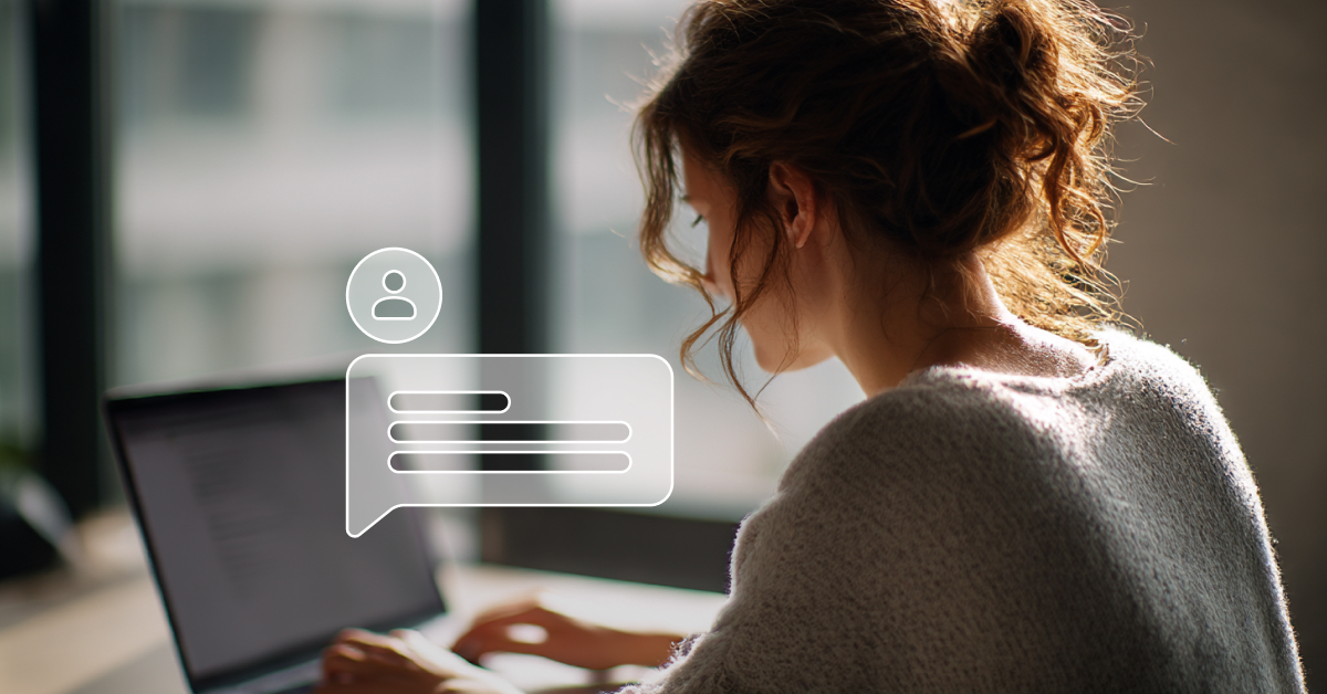 A website visitor leaving feedback through a simple on-page widget, providing direct input about their content experience.